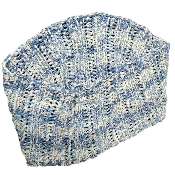 Blue Ombre Cowl Women Men Winter Accessories Infinity Scarf Crochet Knit Spring - Picture 1 of 10